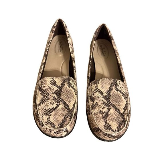 Brand New Collection by Clarks Washland Jam Natural Snake Loafers Size 11 - Picture 5 of 12